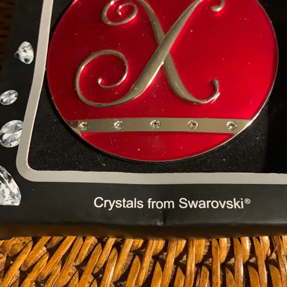 🌸 $3 if bundled Harvey Lewis Swarovski Crystal Holiday Ornament Letter X NWT